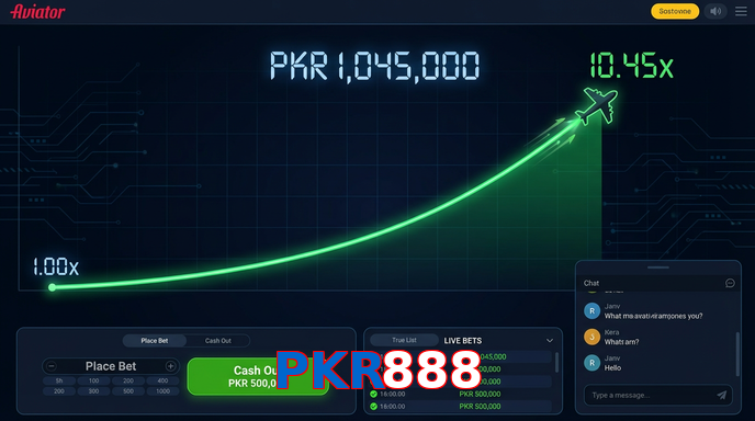 Main screen of PKR888 aviator page for PK players