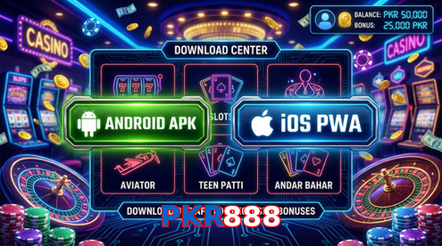 Main screen of PKR888 download page for PK players